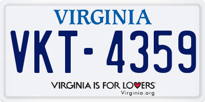 VA license plate VKT4359
