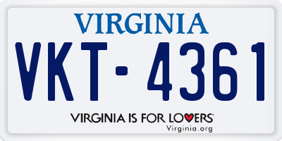 VA license plate VKT4361
