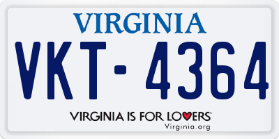 VA license plate VKT4364