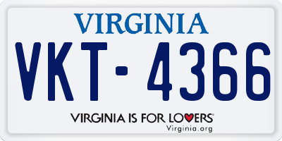 VA license plate VKT4366
