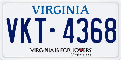 VA license plate VKT4368