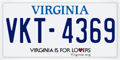 VA license plate VKT4369