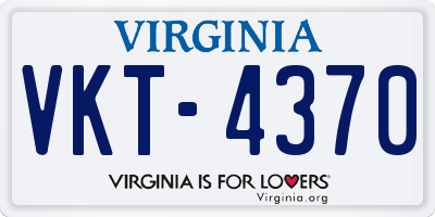 VA license plate VKT4370