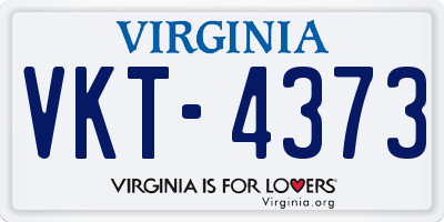 VA license plate VKT4373