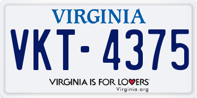 VA license plate VKT4375