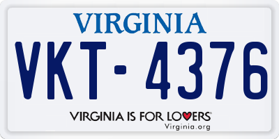 VA license plate VKT4376