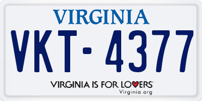 VA license plate VKT4377