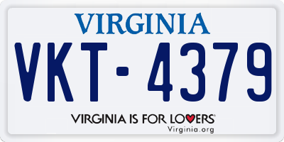 VA license plate VKT4379