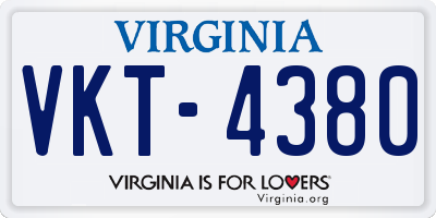 VA license plate VKT4380