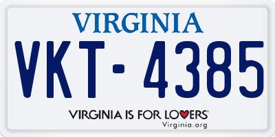 VA license plate VKT4385
