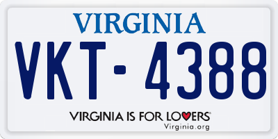VA license plate VKT4388