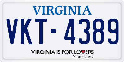 VA license plate VKT4389