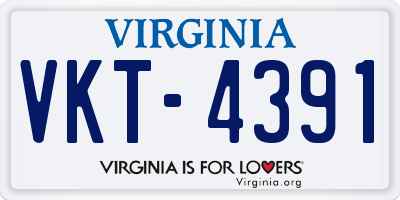 VA license plate VKT4391