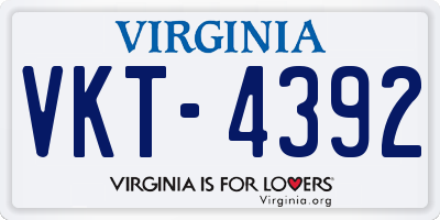 VA license plate VKT4392