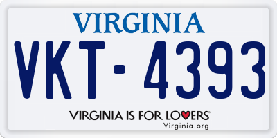 VA license plate VKT4393