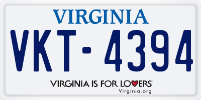 VA license plate VKT4394