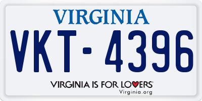 VA license plate VKT4396