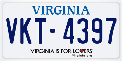VA license plate VKT4397