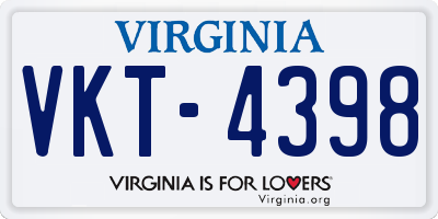 VA license plate VKT4398
