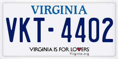 VA license plate VKT4402