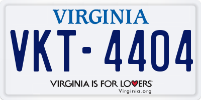 VA license plate VKT4404