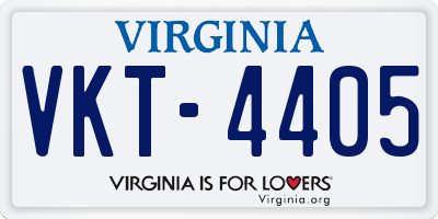 VA license plate VKT4405