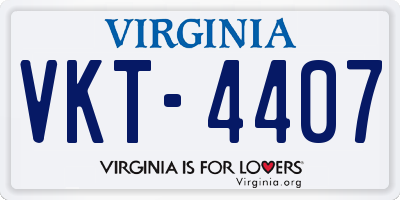 VA license plate VKT4407