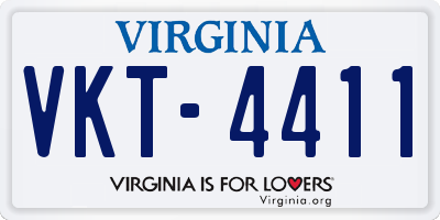 VA license plate VKT4411