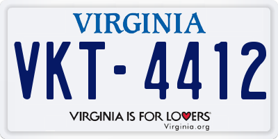 VA license plate VKT4412