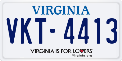 VA license plate VKT4413