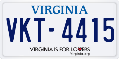VA license plate VKT4415