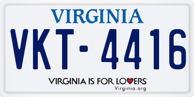 VA license plate VKT4416