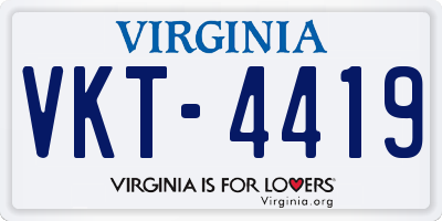 VA license plate VKT4419