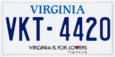VA license plate VKT4420