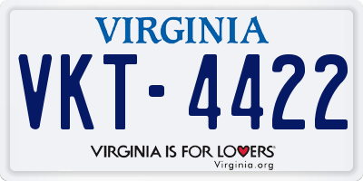 VA license plate VKT4422