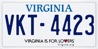 VA license plate VKT4423