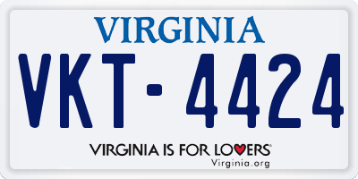 VA license plate VKT4424