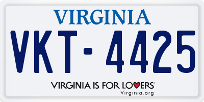 VA license plate VKT4425