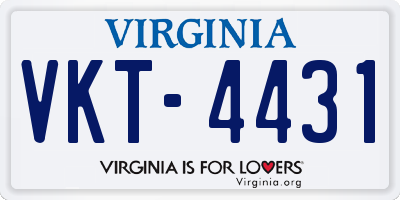 VA license plate VKT4431