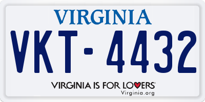 VA license plate VKT4432