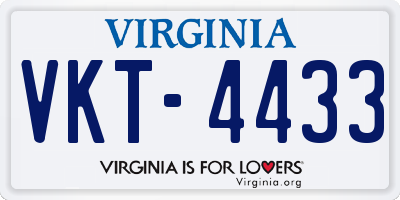 VA license plate VKT4433