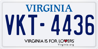 VA license plate VKT4436