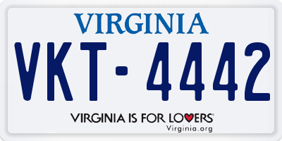 VA license plate VKT4442