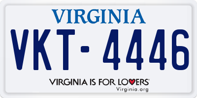 VA license plate VKT4446