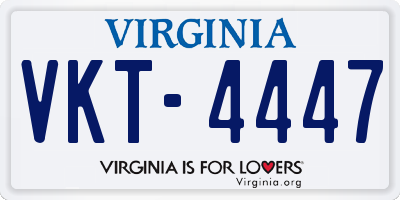 VA license plate VKT4447