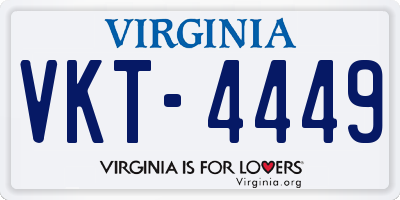 VA license plate VKT4449