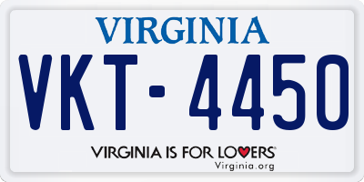 VA license plate VKT4450