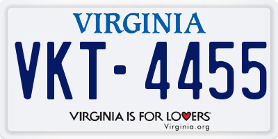VA license plate VKT4455