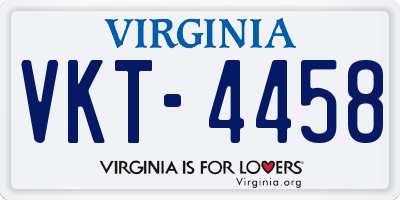 VA license plate VKT4458