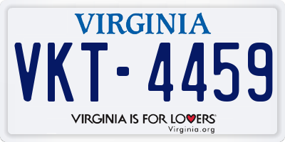 VA license plate VKT4459